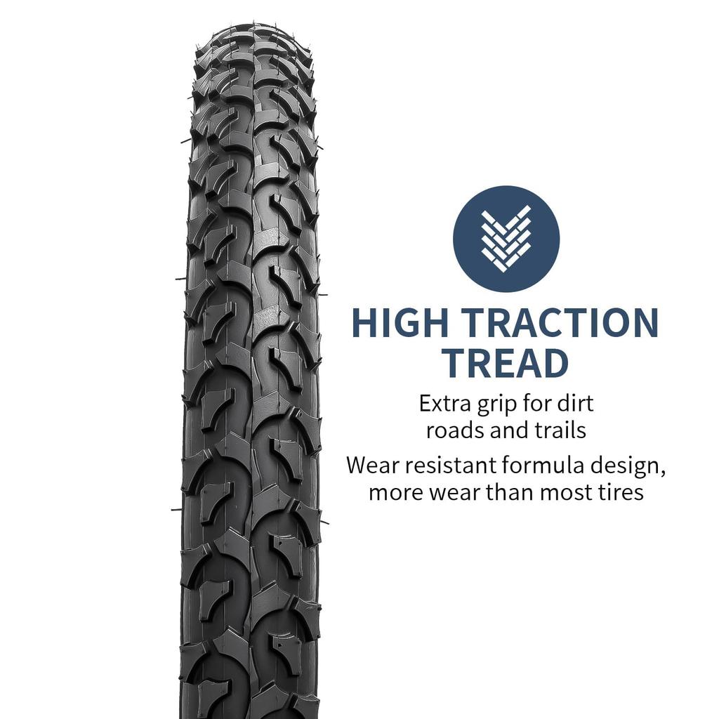 YunSCM Satz Faltreifen für Fahrräder mit 32mm Schrader für Mountainbikes und Cross 2, 18x2.125 Reifen, 57-355, Schläuche, Ventile, 18-Zoll 2.125 Fahrräder,