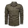 Camicie da Lavoro Militari da Uomo Multi-tasche Camicie Casual da Esterno in Cotone da Uomo Buona Qualità Uomo Taglia Larga Camicie Monocolore a Maniche Lunghe