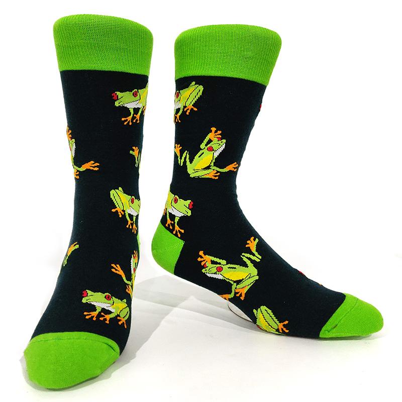 Novelty Happy Funny Men Graphic Socks Cotton Poker Corgi Frog Crazy Burger Piranh Wolf Avocado Eagle Sock