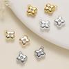 2Pcs/Pack 14/18K Gold Plated Flowers Shape Pendants with Zircon for Necklace Bracelets Jewelry Making Supplies Accessories