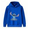 Kids Boys Girls Cute Blue Alien Printed Pullover Hoodie Casual Warm Long Sleeve Hooded Sweatshirt For Daily Wear