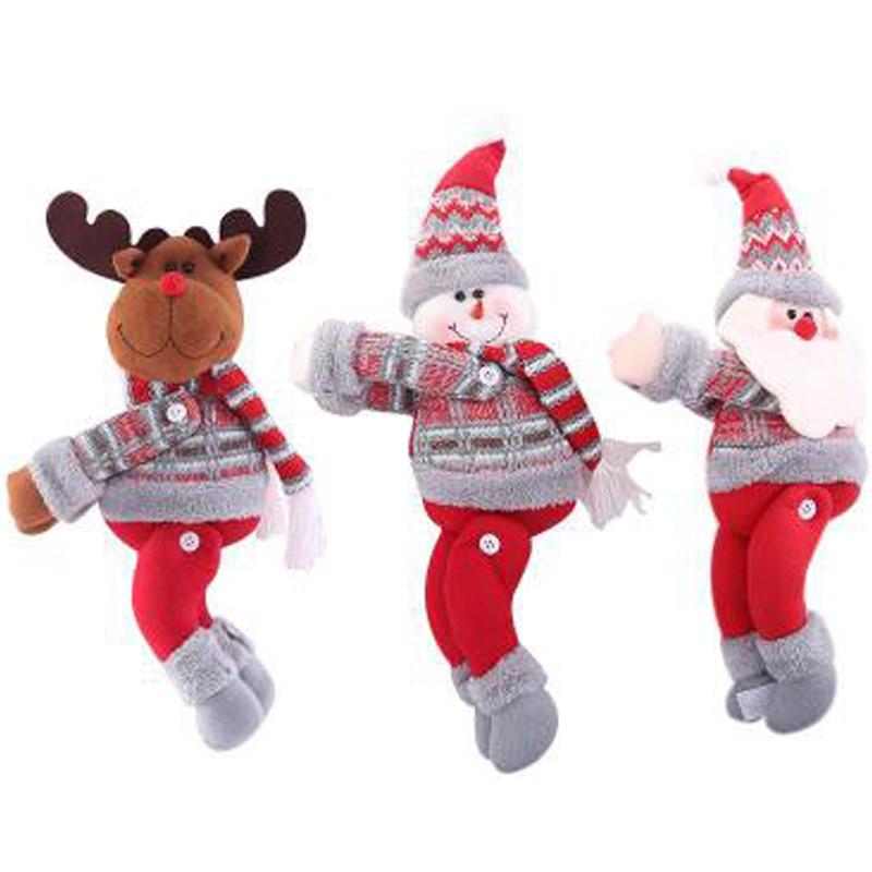 Nuovo Natale Babbo Natale Alce Finestre Cartone Animato Bambola Tenda Decor Buon Natale Decorazioni Casa Natale