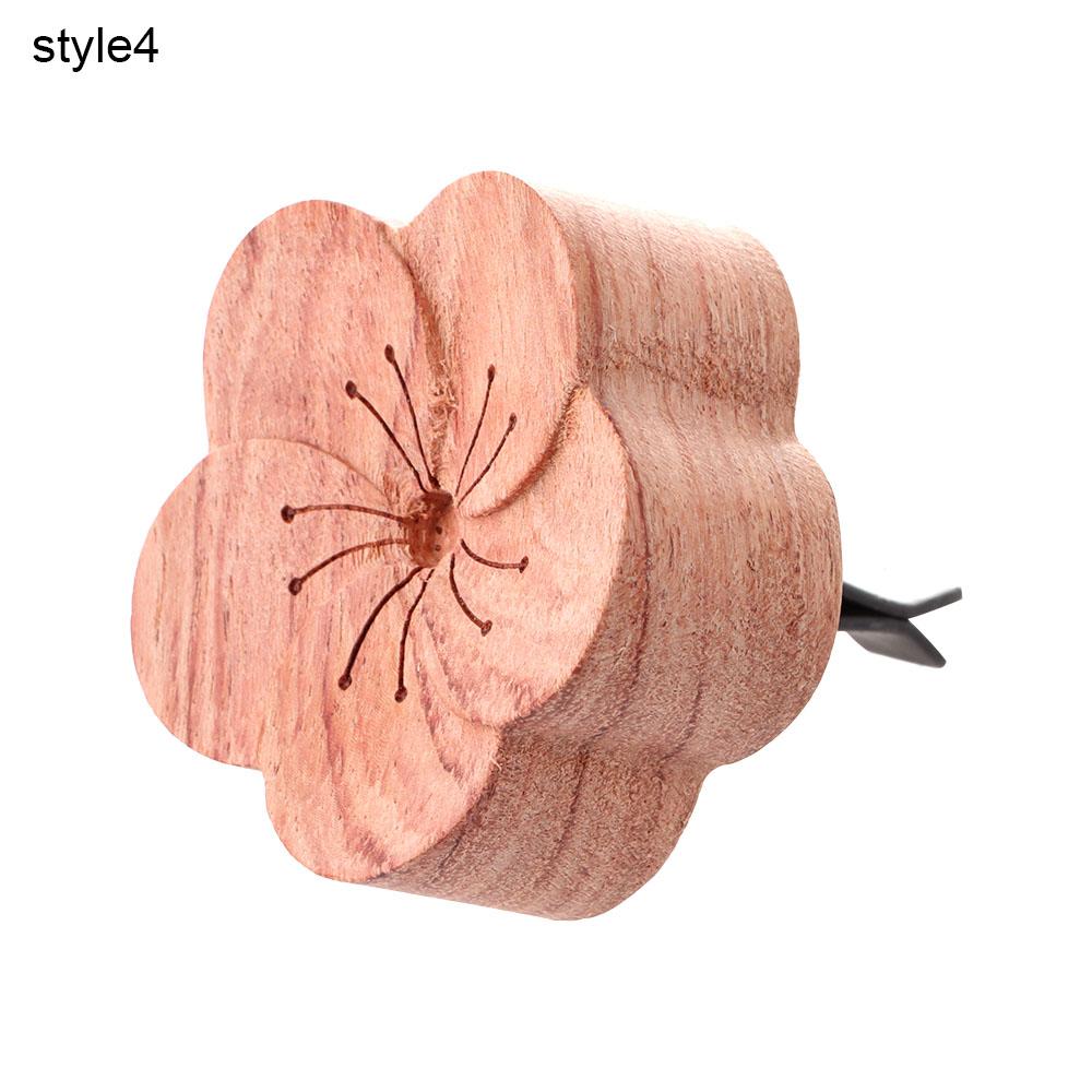 1Pc Diffused Wood Aroma Essential Oil Diffuser Essential Oil For Sleep Flower Shape Wooden Essential Oil Aromatherapy Car Supply