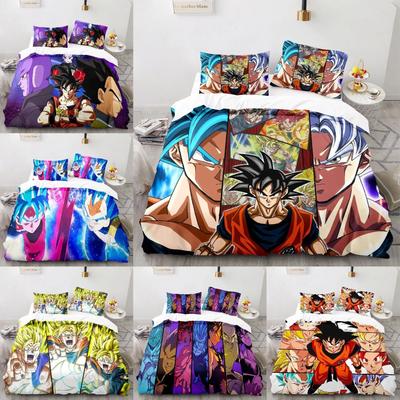 Zestaw 3 sztuk Dragon Ball z nadrukiem 3D Dragon Ball Super prezent urodzinowy dla dziewczynek dzieci chłopcy kapa na kołdrę