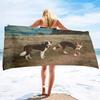 Niedliche Schäferhund-Serie Badezimmer-Strandtuch Schwimm-Badetuch Mikrofaserhandtuch