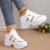 Women's Sneakers Summer Wedge Casual Shoes PU Leather Lace Up 2025 Womes Vulcanized New Outdoor Sneakers Anti-slip Zapatillas