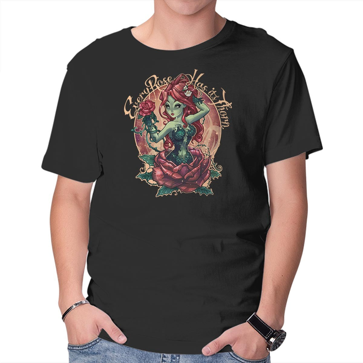 Unisex Crew Neck T-Shirt Every Rose Has Its Thorn Graphic Short Sleeve Casual Tee XXL