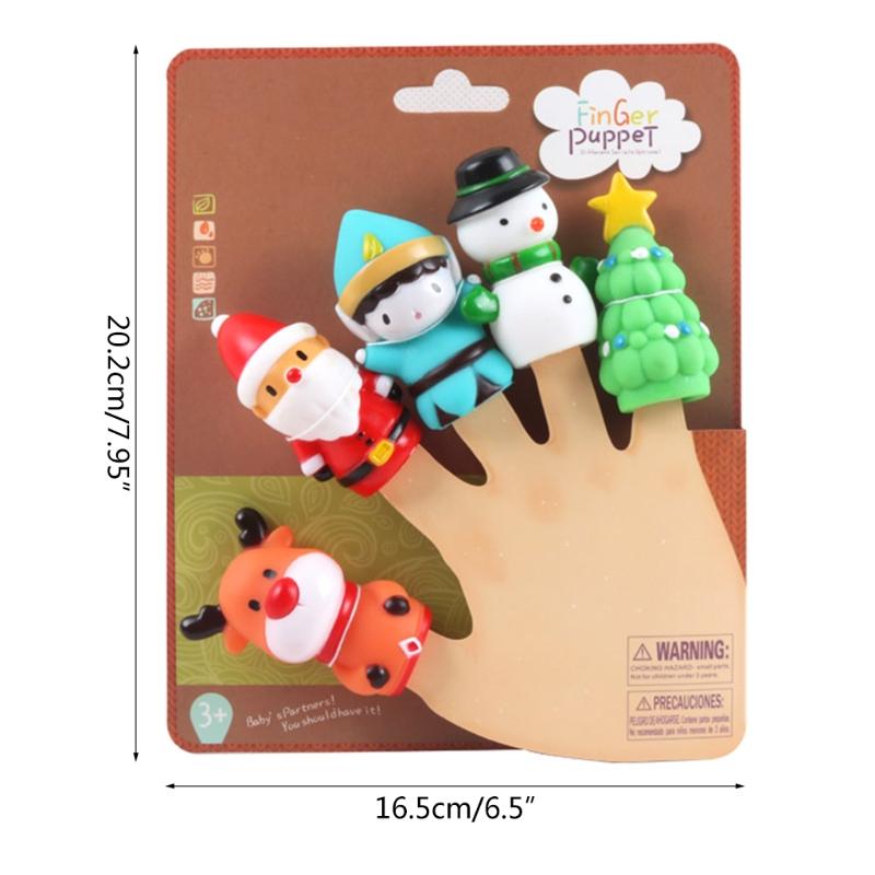 Festival Finger Puppets Toys Small Christmas Finger Hood Kids Toys Novelty Vinyl Festival Gifts