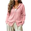 Women's Zip-Up Hooded Knit Cardigan Top for Layering