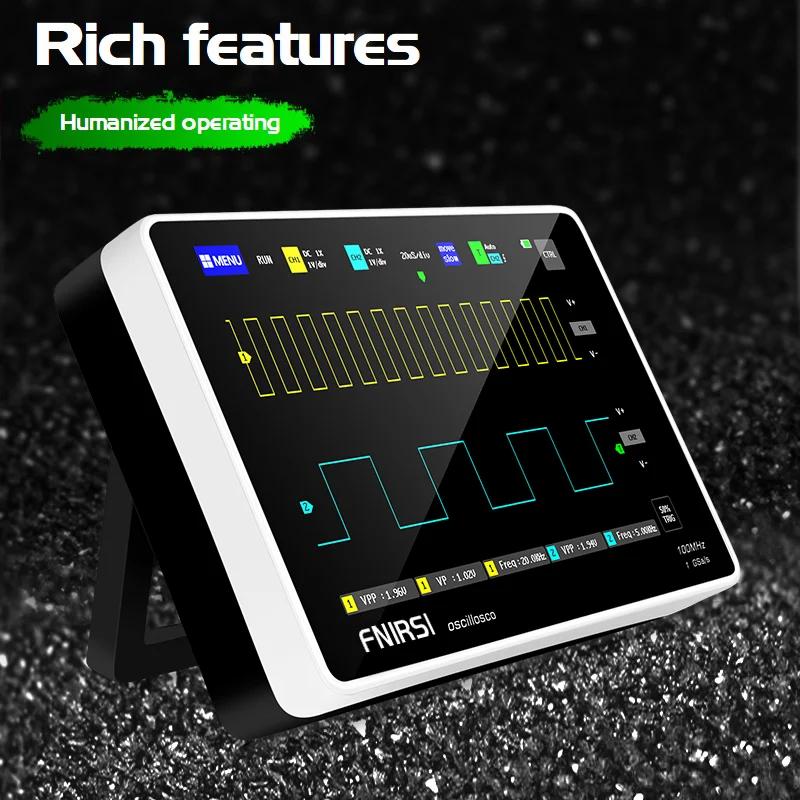 FNIRSI 1013D Digital Tablet Oscilloscope Dual Channel 100M Bandwidth 1GS Sampling Rate 7 Inches Mini Tablet Digital Oscilloscope