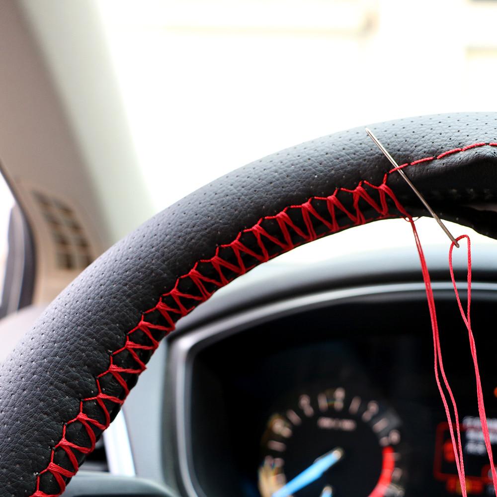 Braid On Steering Wheel Car Steering Wheel Cover With Needles and Thread Diameter 38cm