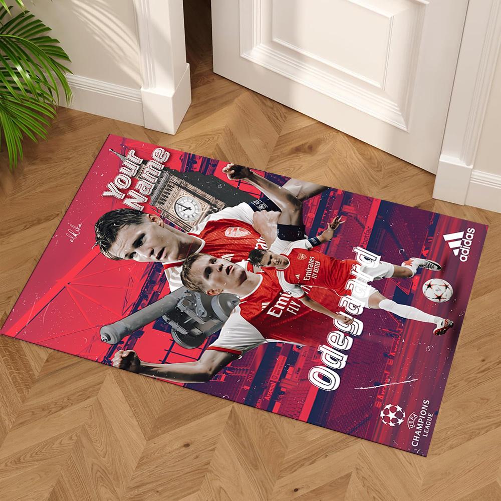 Arsenal Football Player Customizable Name Floor Mat Design for Study room Dormitory Foyer Outdoor Antislip Carpet Decorate Offices Spiritual Gift