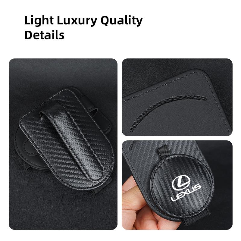 Interior Stickers Quality Leather Car Glasses Clip ID Card Holder Interior Storage For Lexus F SPORT ES RX NX LS UX LM LX GX LC MY3