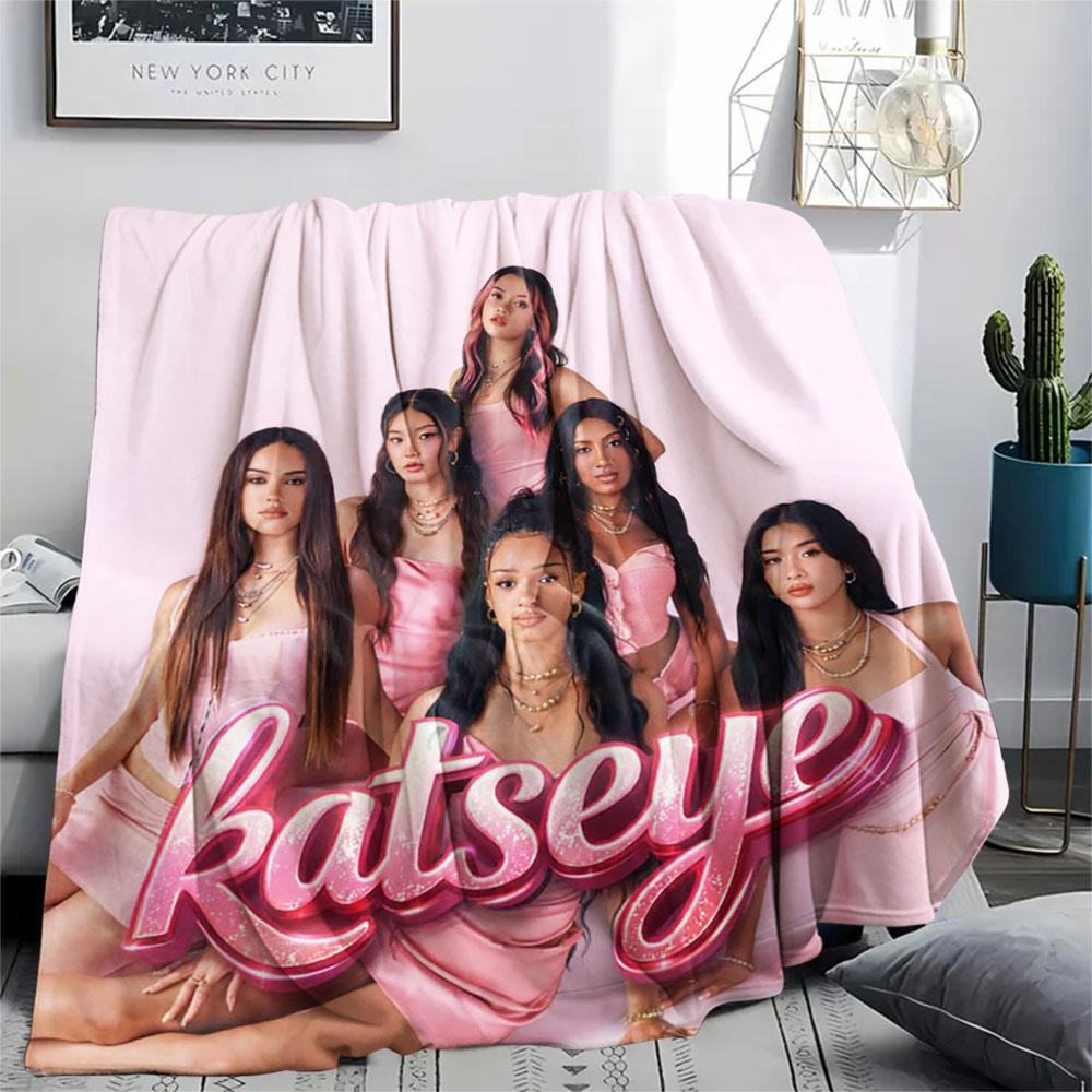 1PC KATSEYE Patterned Flannel Blanket Suitable For All Seasons for Home Decor Warmth and Comfort Gifts Holiday Present