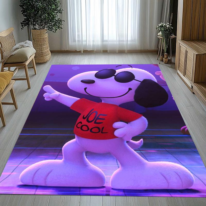 Tappeto Area Antiscivolo Cartoon Cane Snoopy Carino per Soggiorno, Morbido Tappeto per Camera da Letto, Stanza dei Giochi dei Bambini, Divano, Decorazione per la Casa, Zerbino, Regalo