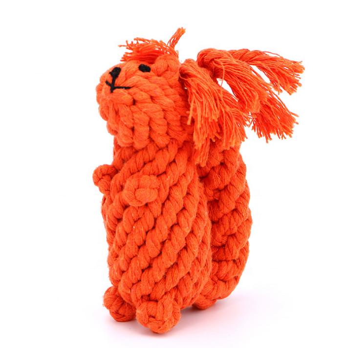 High Quality Durable Small Animals Design Recycled Cotton Braided Rope Chew Pet Tough Squeaky Dog Chew Toys