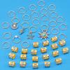 45Pcs Blue Dreadlocks Braid Hair Rings Baroque Hair Beads Set  Loc Hair Jewelry