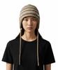 Leoninghai Striped Earflap Beanie [Beige]