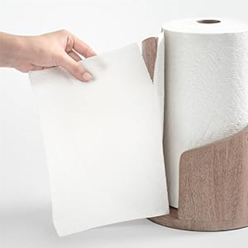 Berg Papierhandtuchhalter Arbeitsplatte mit Mangoholz Rundem Sockel und Eisenhalter,Neue Holz Papierhandtuchhalter Arbeitsplatte, Hält Jumbo und Mega Rollen