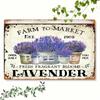 Vintage Lavender Farmhouse Metal Wall Art Rustic Floral Plaque Home Decor
