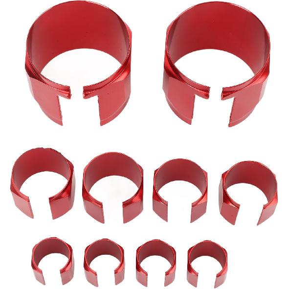 Stainless Steel Dress Up Hose Cover Kit Universal Radiator Hose Sleeving Set Extreme Heat for Vehicle (Red)