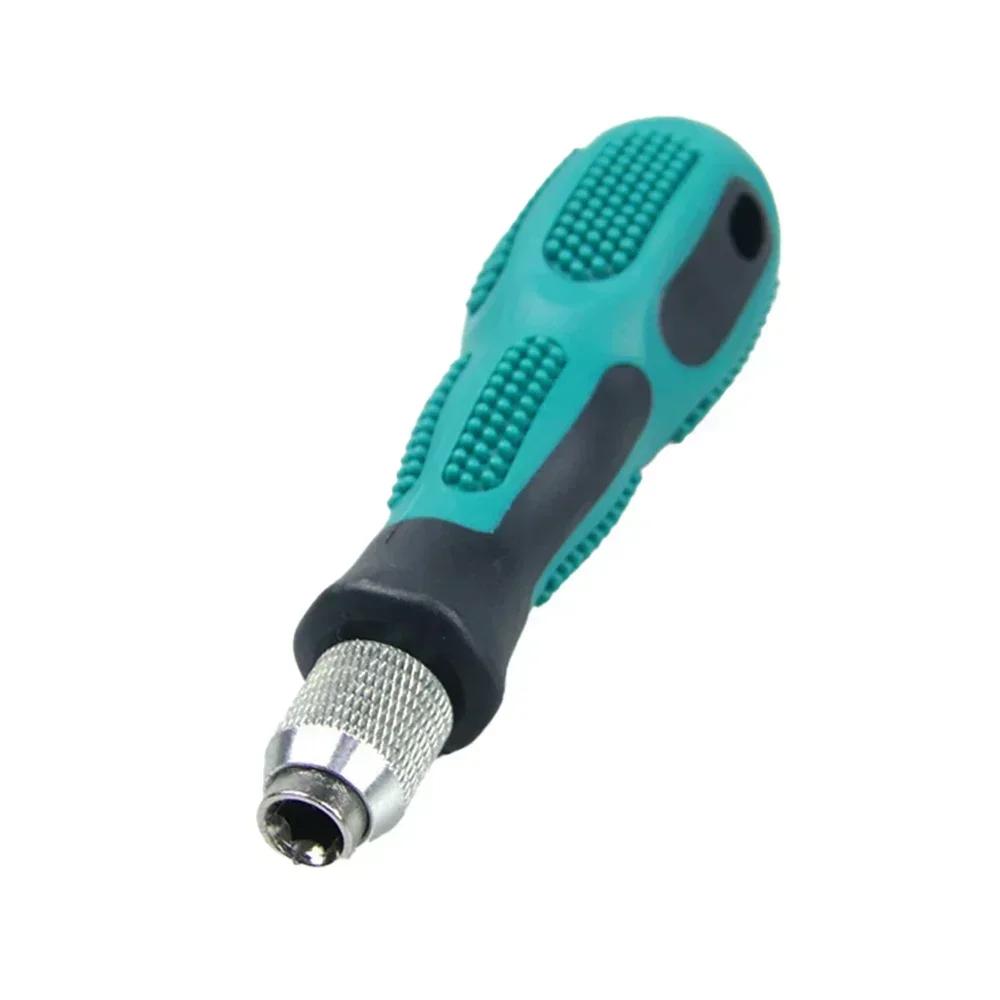 

1/4 Non-Slip Screwdriver Handle - Comfortable Grip For Long/Short Bit Replacement, Ideal For Electricians & DIY Enthusiasts зелёный