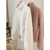 Fashionable Half-zip Stand Collar Sweatshirt for Women Autumn and Winter Loose Warm Lamb Wool Top