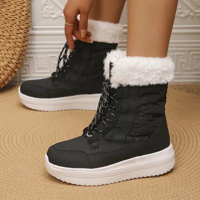 Moda Donna Piattaforma Pelliccia Caldo Casual Scarpe di Cotone Basse Chelsea Stivali da Neve Tendenza Inverno Antiscivolo Corto Peluche Cotone Caviglia Botas Mujer
