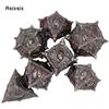 7 Pcs Red Black Dragon Eyes Metal Dice Solid Metal Polyhedral Dice Set Suitable for Role-Playing RPG Board Game Card Game