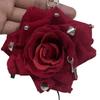 Exquisite Design Handmade Rose Keychain Rose Shape Imitation Flowers Pendant  Keychain Decoration