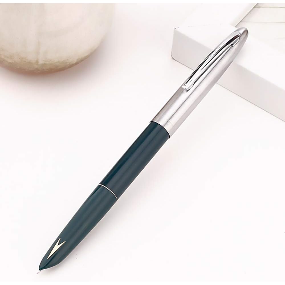 Lanxivi 3-Piece Genuine Hero 329 Fountain Pen with Fine Nib, Gold Arrow Pattern, and Stainless Steel Cap