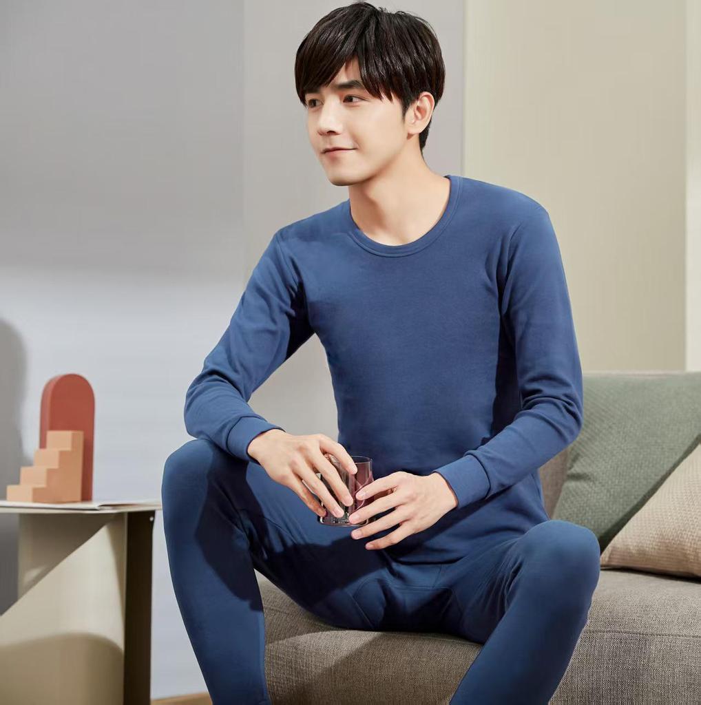 Men's Antibacterial Cotton Autumn Underwear Set - Thin, Warm Base Layer for Teens