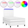 Cadre de lit tapissier avec matelas - Maison Exclusive - 120x190 cm - Similicuir blanc - Bande LED