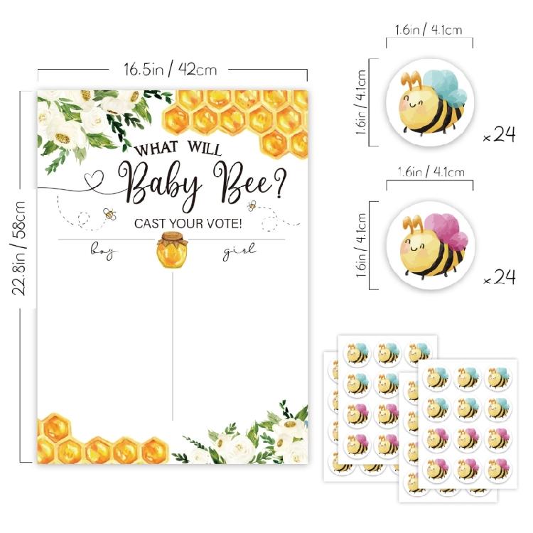 Celebratory Gender Reveals Game Accessories Stylish Boy or Girl Voting Poster with Stickers Baby Shower Voting Supplies