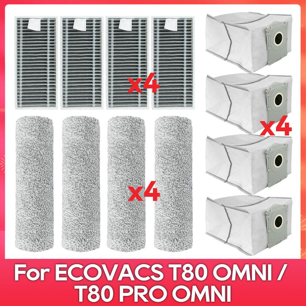 Fit For ( ECOVACS T80 PRO OMNI / T80 OMNI ) Vacuum Parts Main Roller Mop Cloth Side Brush Dust Bag HEPA Filter Accessories