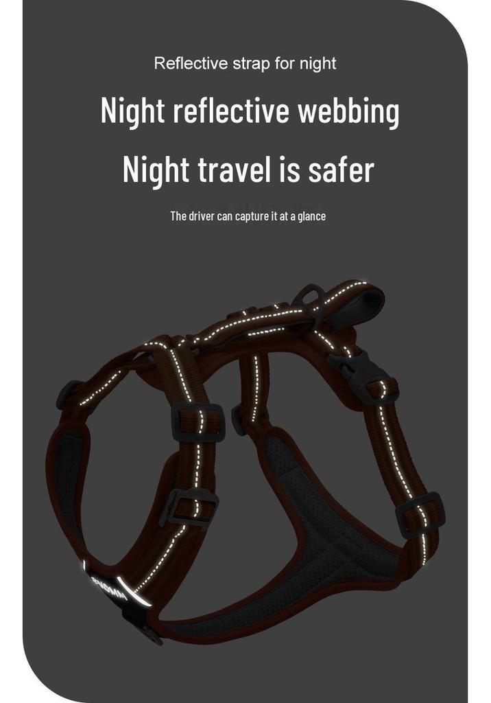 Shock-Absorbing Reflective Dog Harness with Double Handle for Large Breeds