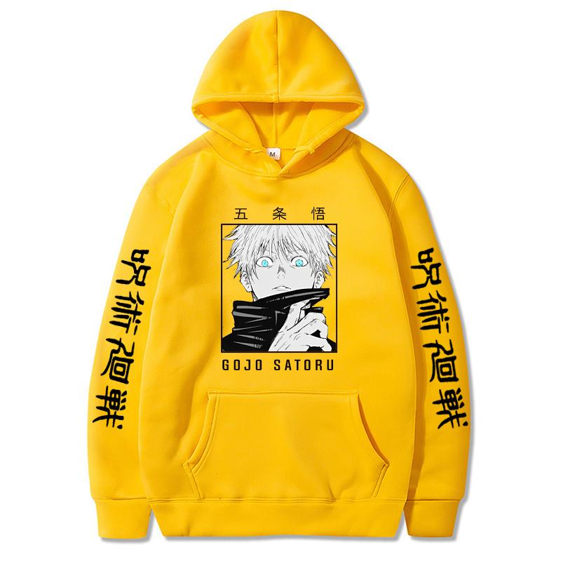 Anime Jujutsu Kaisen Graphic Print Hoodies Vintage Oversized Hooded Sweatshirt Long Sleeves Soft Cotton Hoodie Men Women Clothes