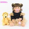 BZDOLL 55cm Full Silicone Reborn Baby Doll Toy Girl Boneca Vinyl Newborn Princess Toddler Bebe Alive Birthday Gift Shower Toy