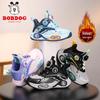 Bobodou Boys' Winter Basketball Shoes: Warm Velvet, Anti-slip, Casual Sports Shoes, Two-layer Cotton.