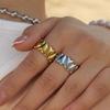 Yori Stainless Steel Metal Heart Open Ring 18K Gold Color Plated Minimalist Trendy Fashion Jewelry Accessories Gift