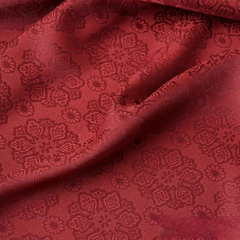 Mosaic Kaleidoscope Imitation Acetic Acid Jacquard Satin Fabric New Chinese Vintage Shirt Dress Cheongsam Fabric 100x150cm красный