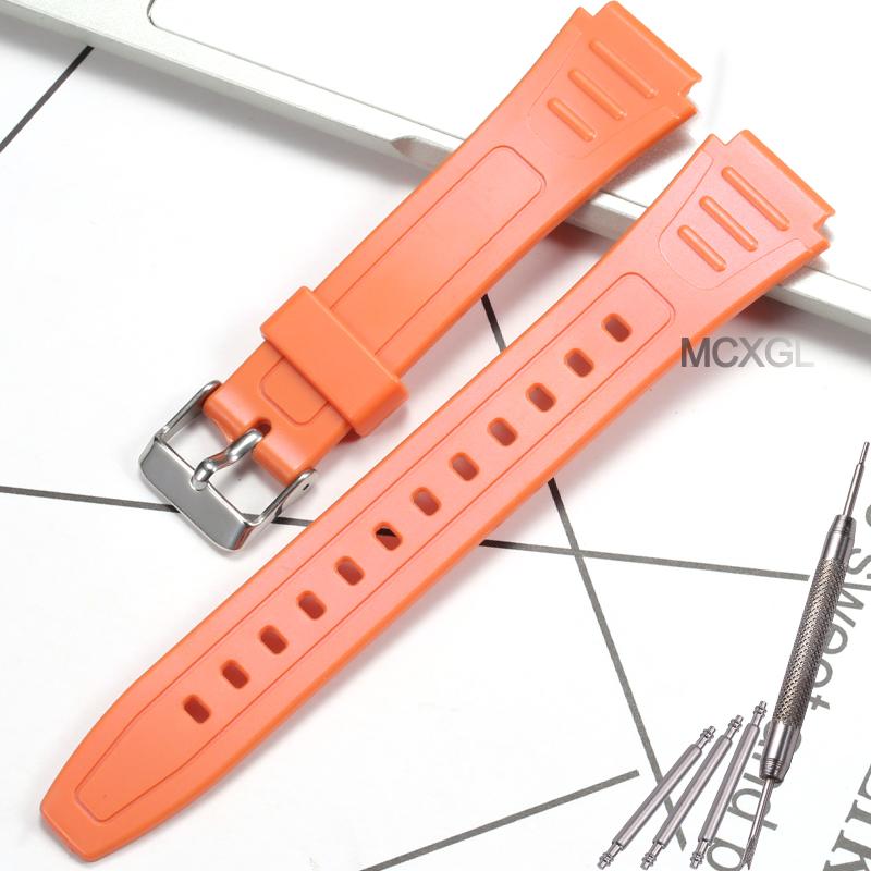 Watch Band For Casio W800H W-800H W-217H Strap Sport Resin Bracelet 18mm Wristband