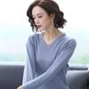 V-neck Knitted Top Women's Autumn Winter Fashion New Long Sleeve Knittwear Loose Solid Color Bottoming Sweater S-4XL