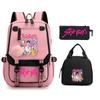Animation Cartoon Printing Student Schoolbag Three-Piece Set Campus Trend Men And Women Versatile Casual Backpack Large Capacity