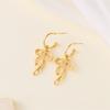 Elegant Simple Bowknot Drop Earrings For Women Korean Design Metal Ribbon Bow Piercing Dangle Earrings Fashion Party Jewelry