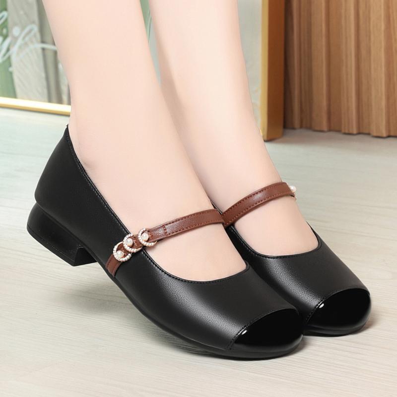 Fashion AIYUQI Mary Jane Shoes Women's Autumn 2025 New Genuine Leather Women's Work Shoes Large Size Square Toe Sampers Women's Shoes