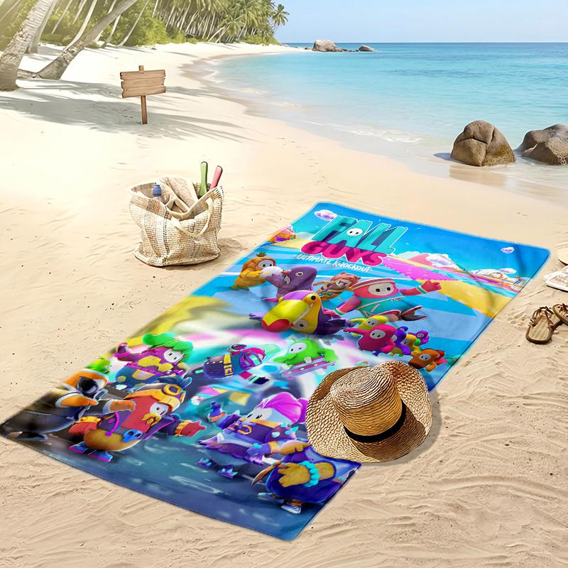 Fall Guys Beach Towel, Soft Absorbent Quick‑Dry Towel for Beach Pool Swimming Travel Home