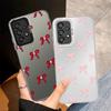 Moderne Rote Rosa Schleife Handyhülle für Samsung Galaxy A17 A52 A14 A56 A54 A12 A32 A36 A16 A34 A72 A25 A73 A23 A71 A13
