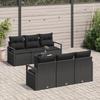 Ensemble de Canapé de Jardin de 7 pièces avec Coussins Noir Poly Rattan, Canapé de Jardin de 2 Places avec Rangement et 3354942