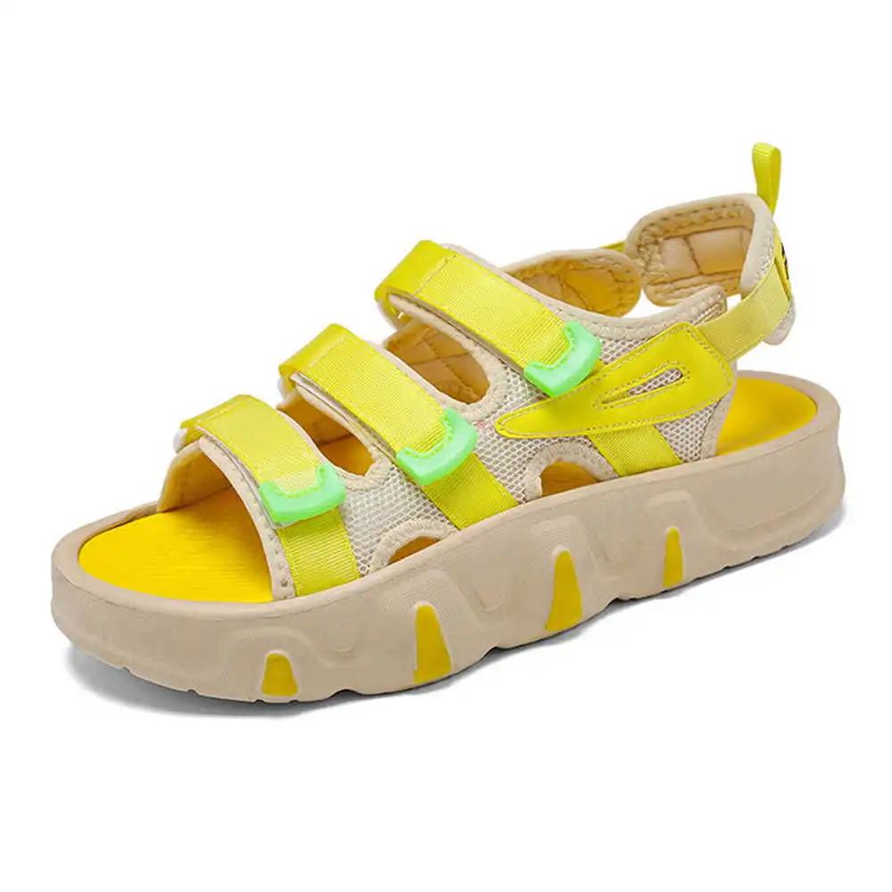 Fashion Navy Blue Bicolor Women's Slippers 43 Sandal For Summer Shoes Large Size Ladies Sneakers Sports Type Loafersy Leading